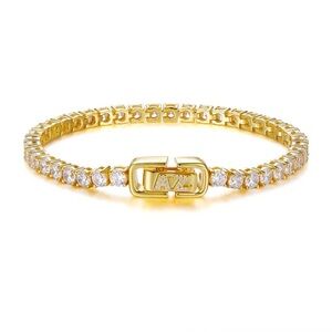 NEW Anna Zuckerman Luxe G Color 5 Carat Bracelet Four Prong in Gold